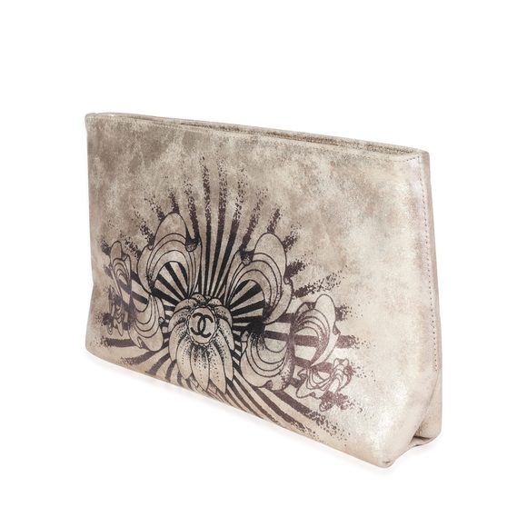Chanel Metallic Gold Iridescent Calfskin Paris-Bombay Frame Clutch - Picture 2 of 6